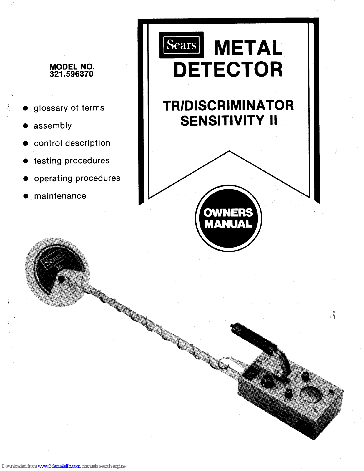 Sears 321.596370 Owner's Manual