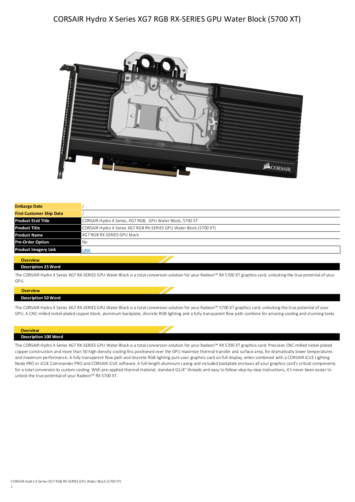 Corsair CX-9020004-WW User Manual