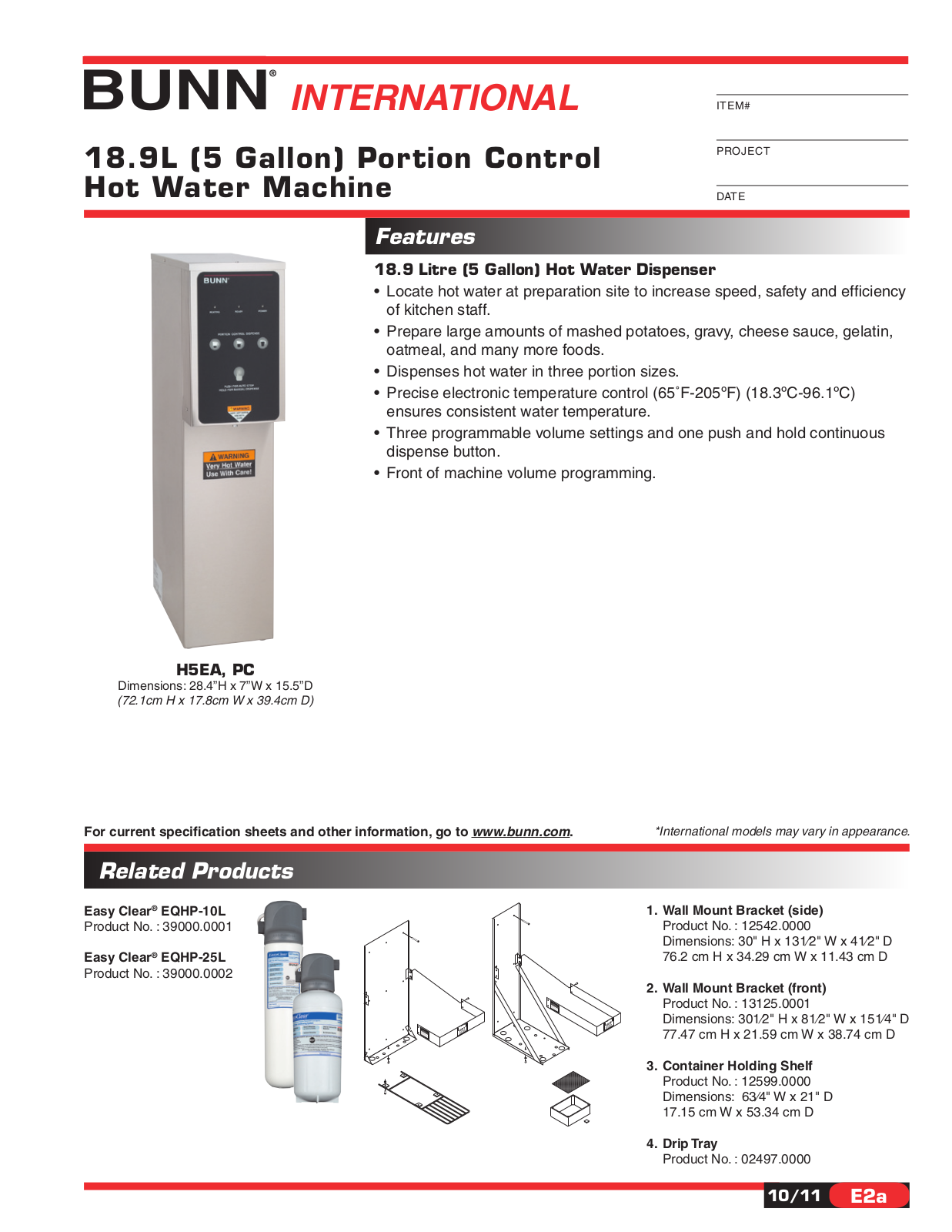 Bunn-O-Matic H5EA, PC General Manual