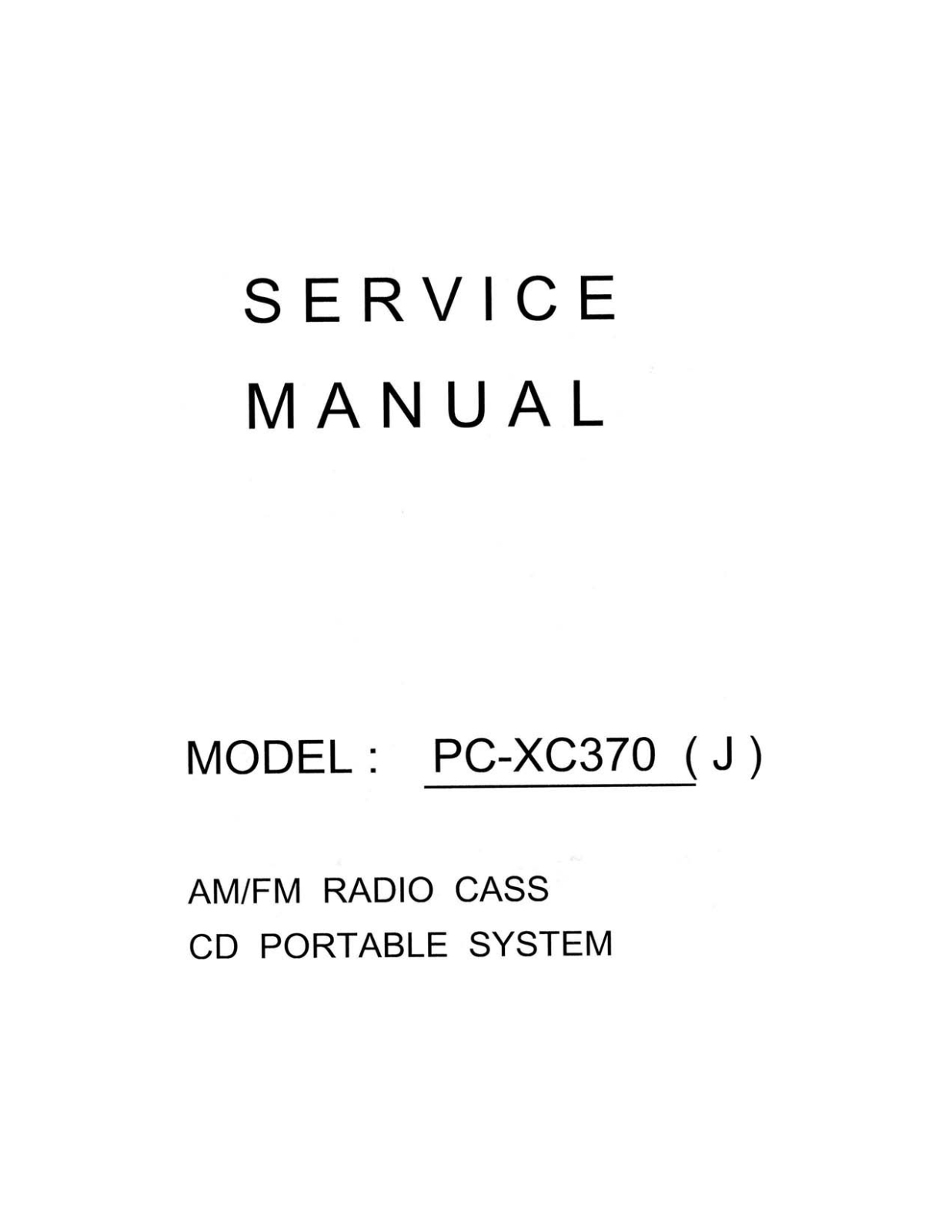 JVC PCXC-370 Service manual