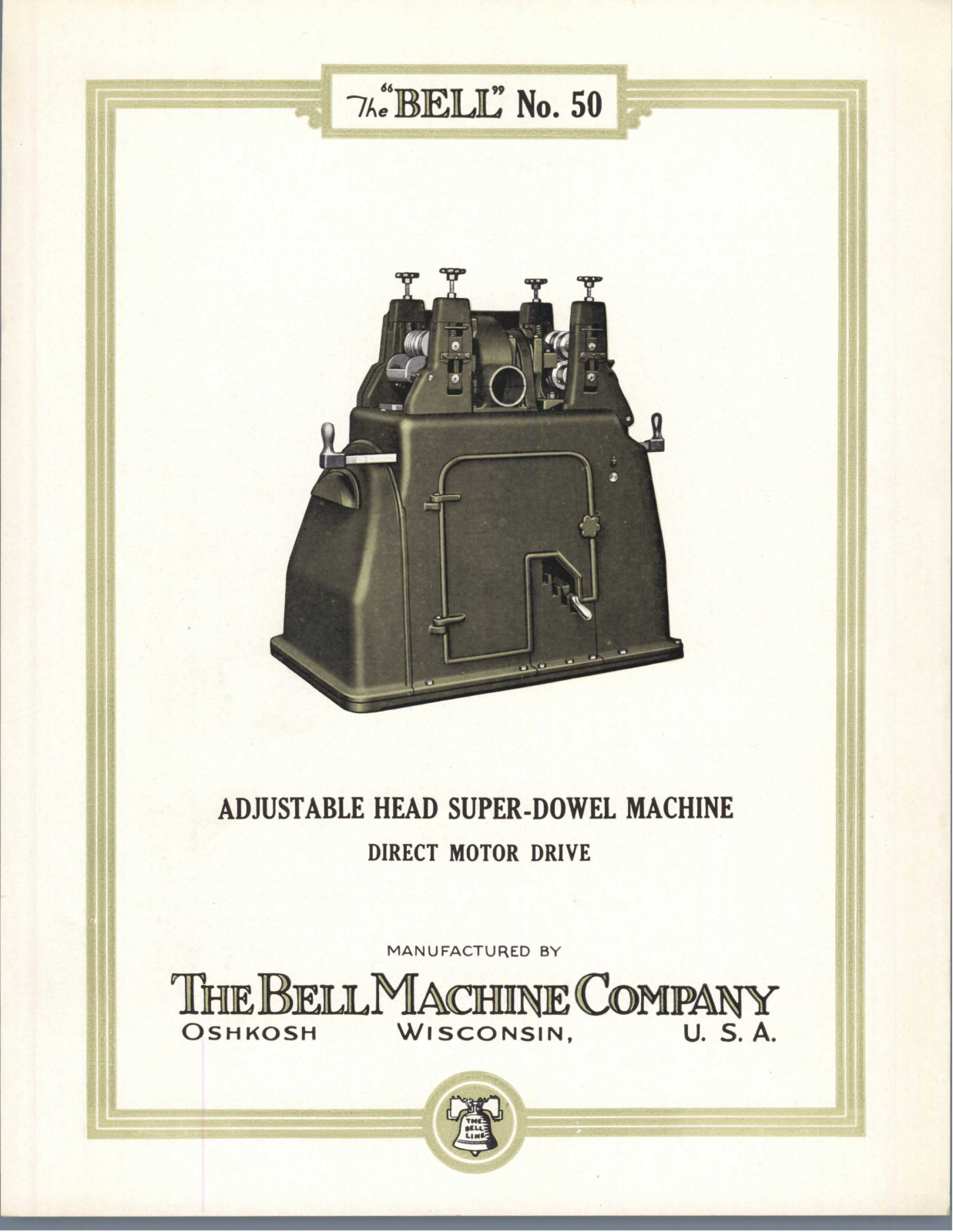 Bell Machine Bell No. 50 Adjustable Head Super-Dowel Machine Other - ManualMachine.com