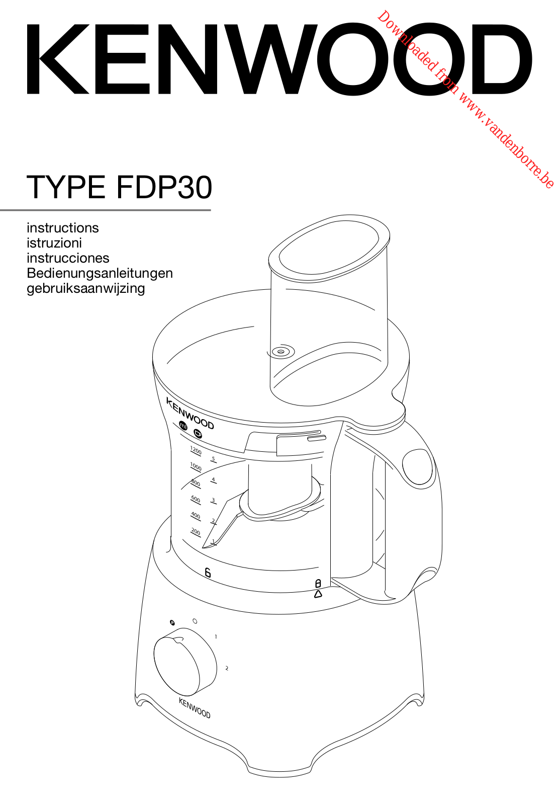 KENWOOD FDP301WH User Manual