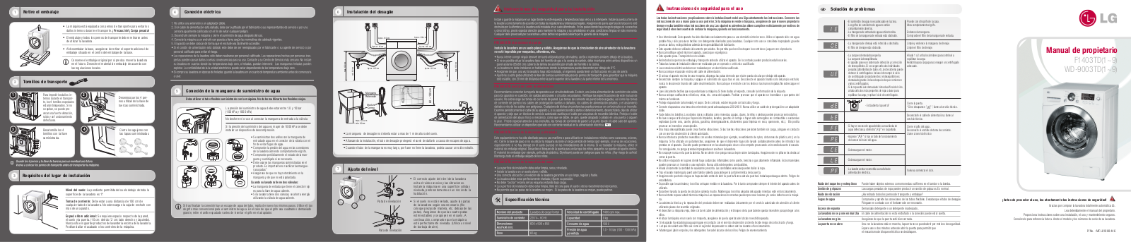 LG WD-9003TD user manuals