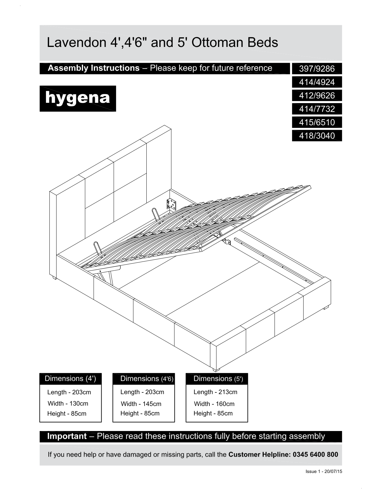 Hygena LAVENDON, 418-3040 Instruction manual