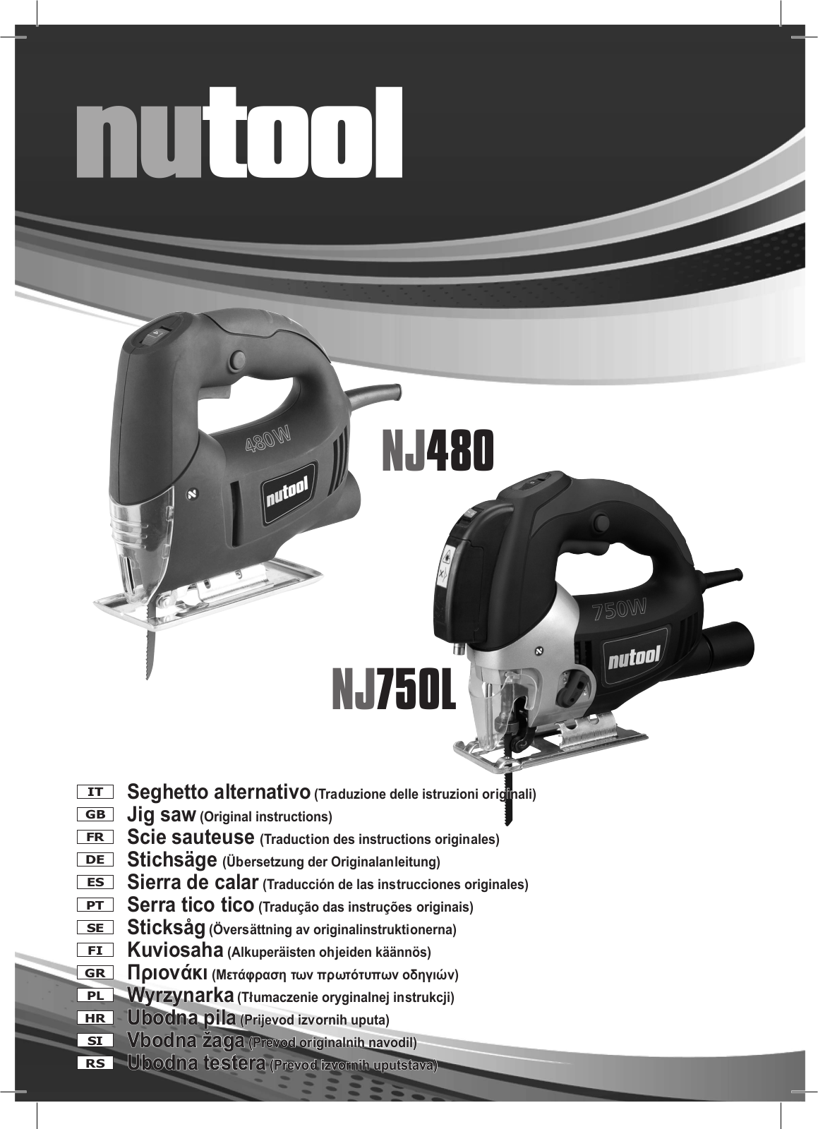 Nutool JN480, JN750L User Manual