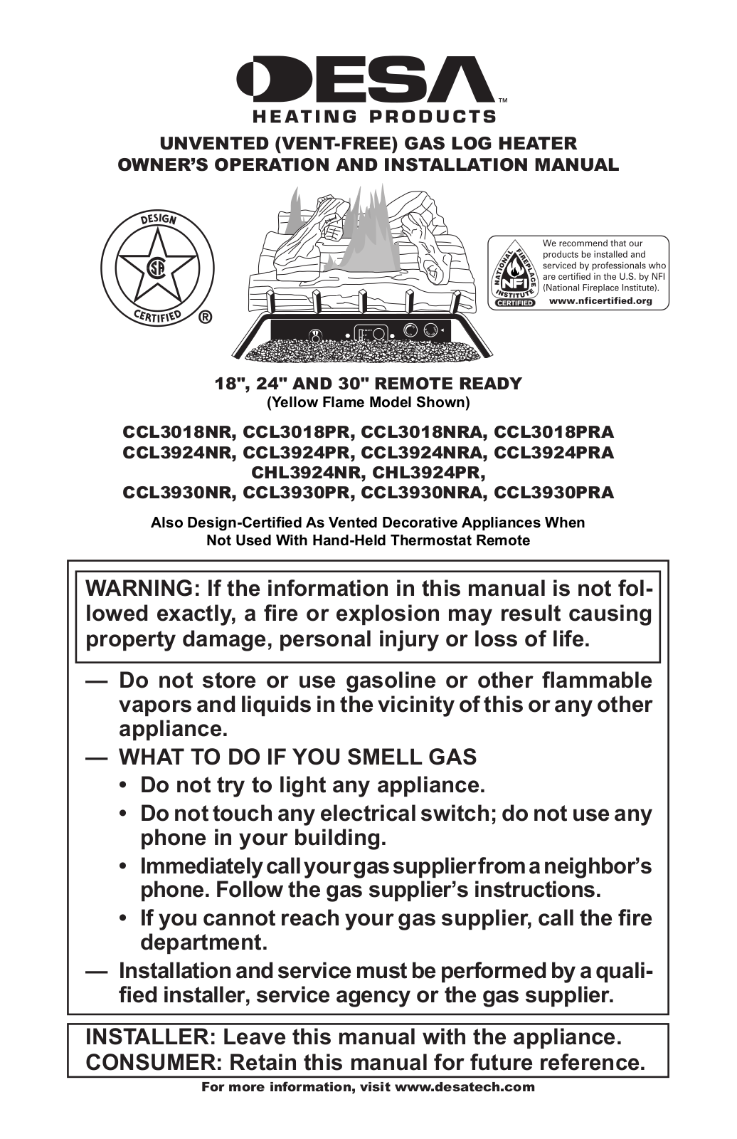 Desa CCL3924PRA User Manual