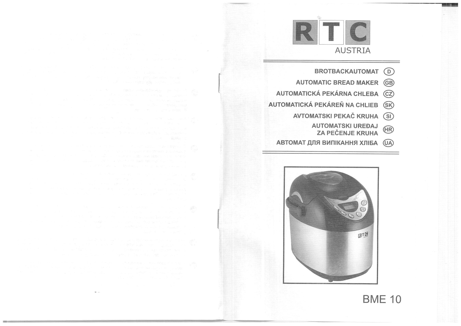 RTC BME 10 User Manual