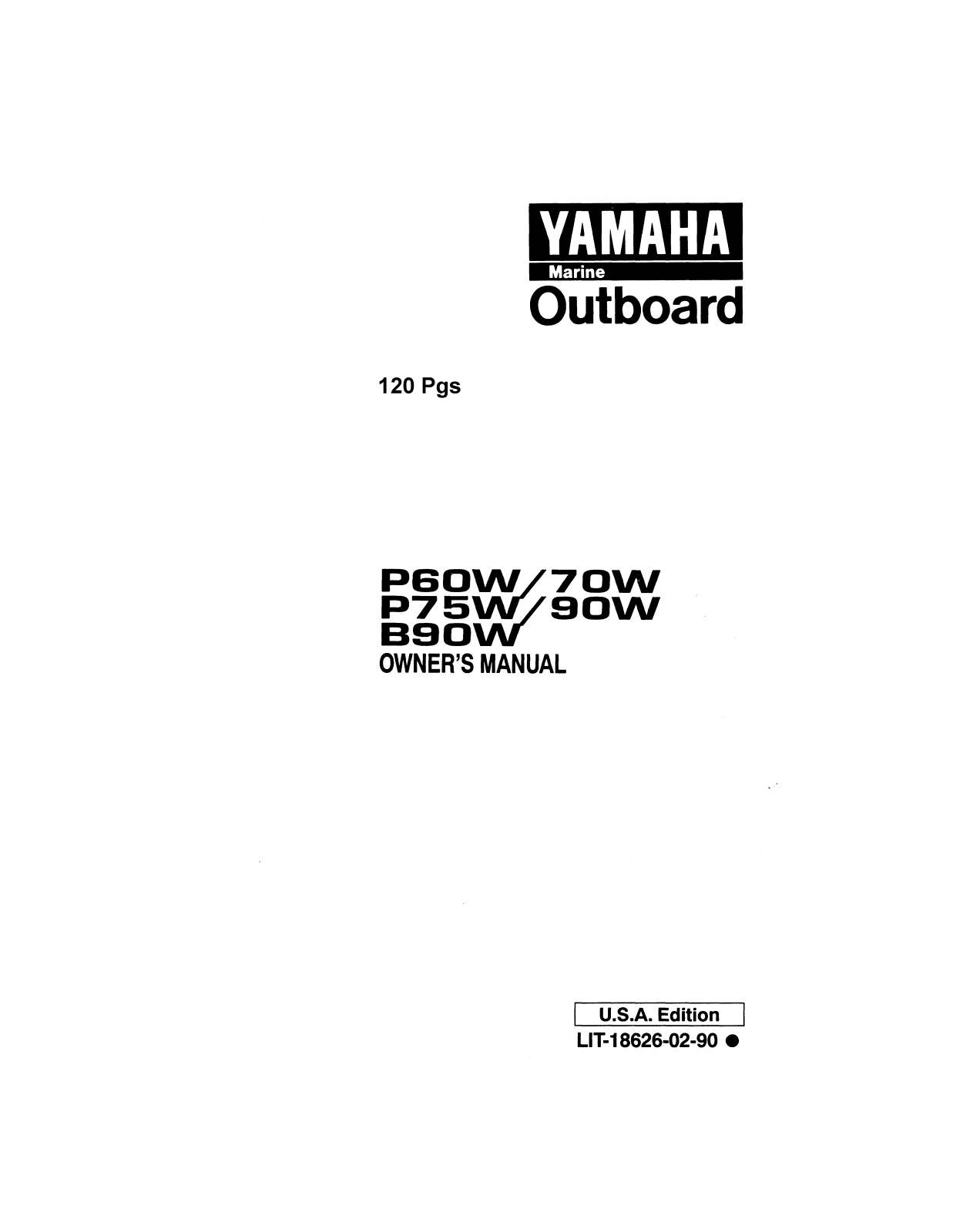 Yamaha P60W, P70W, P75W, P90W, B90W Manual
