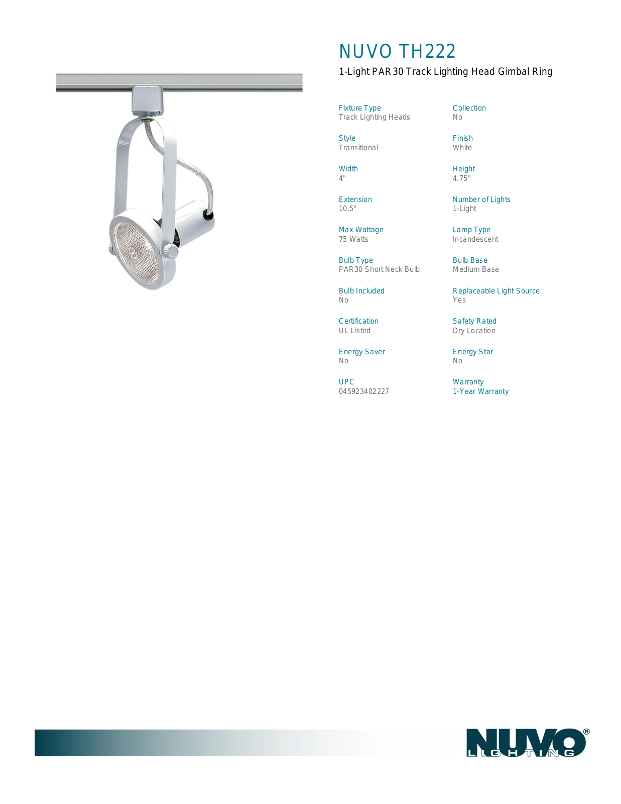 Nuvo Lighting OUV2852 Specifications - ManualMachine.com