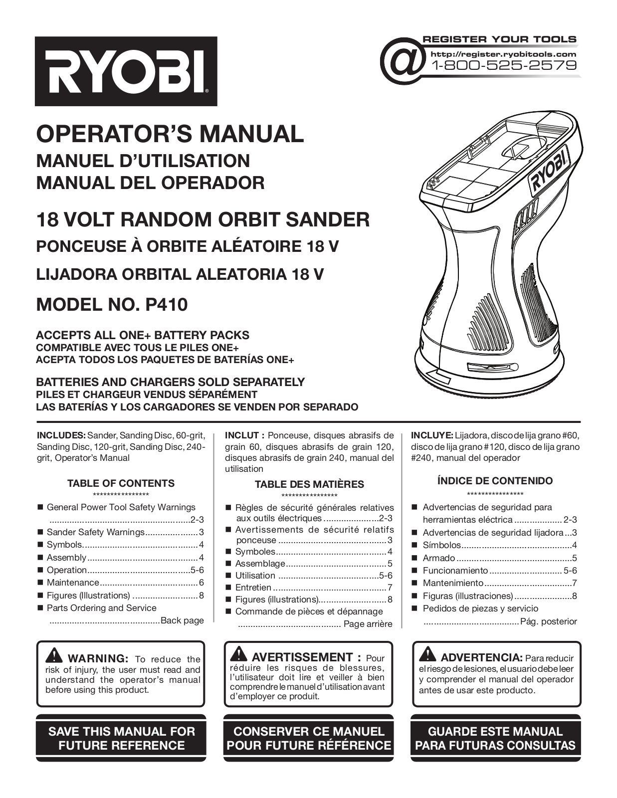 Ryobi P410 User Manual