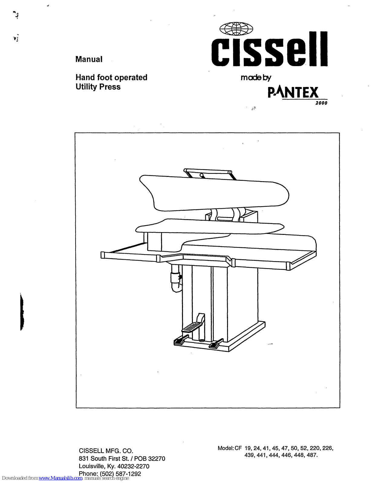 Cissell CF 220, CF 24, CF 41, CF 439, CF 441 User Manual