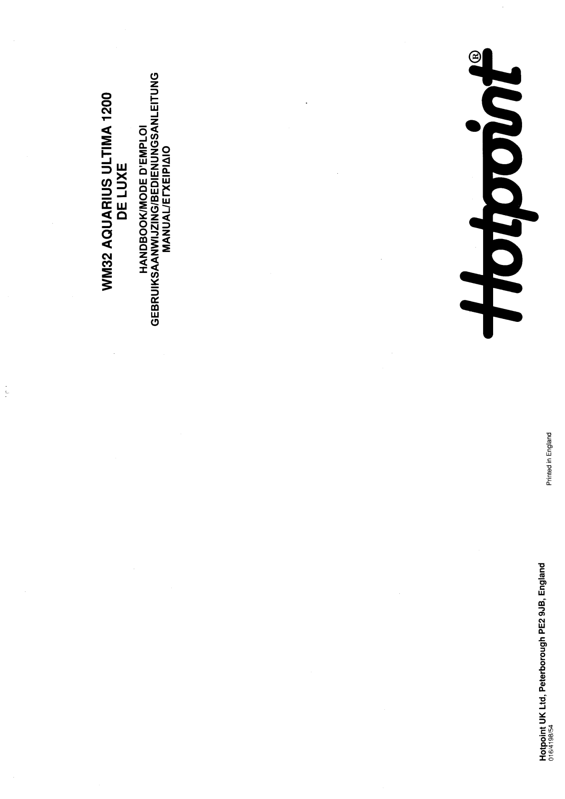 Hotpoint-Ariston HBWM32 User Manual