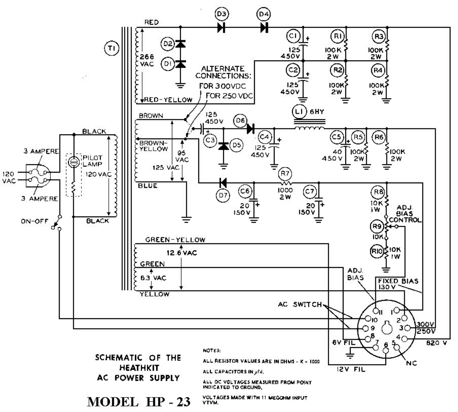 Heathkit HP-23 Schematic