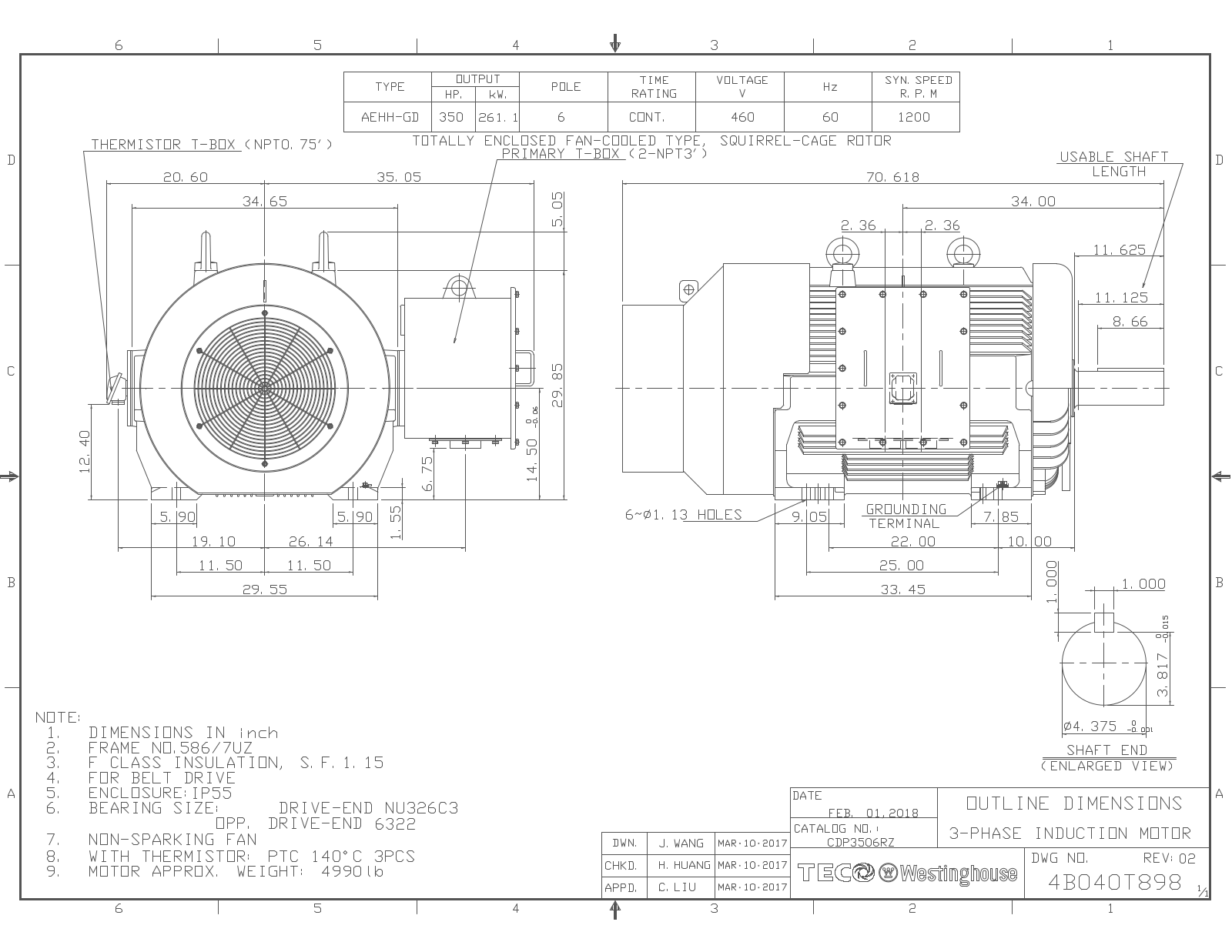 Teco CDP3506RZ Reference Drawing