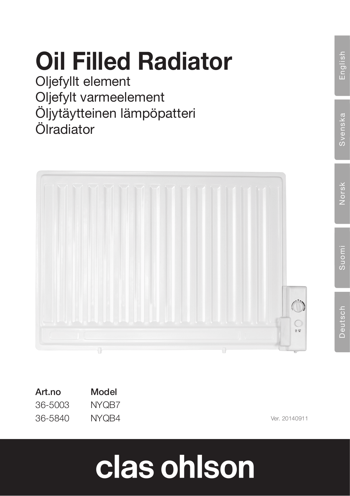 Clas Ohlson NYQB7, NYQB4 User Manual