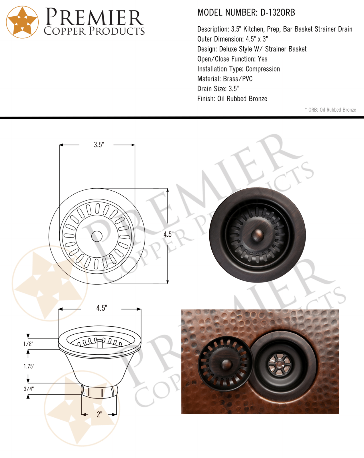 Premier Copper Products IER1073 Specifications - ManualMachine.com