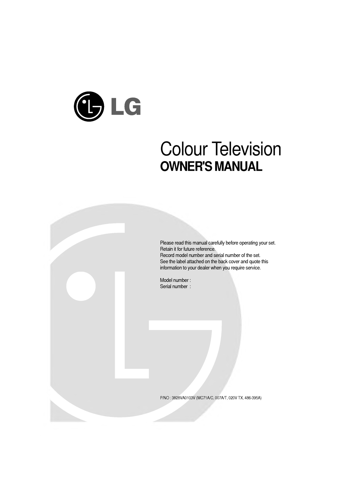 LG CF-29H20TM, CF-34C62N User Manual