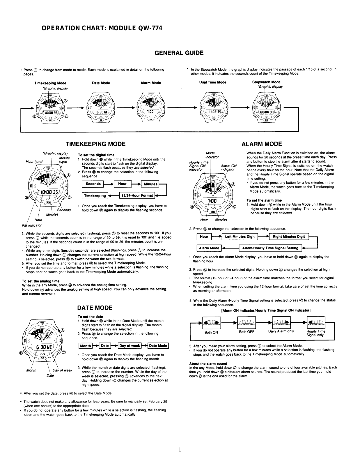 Casio 774 Owner's Manual