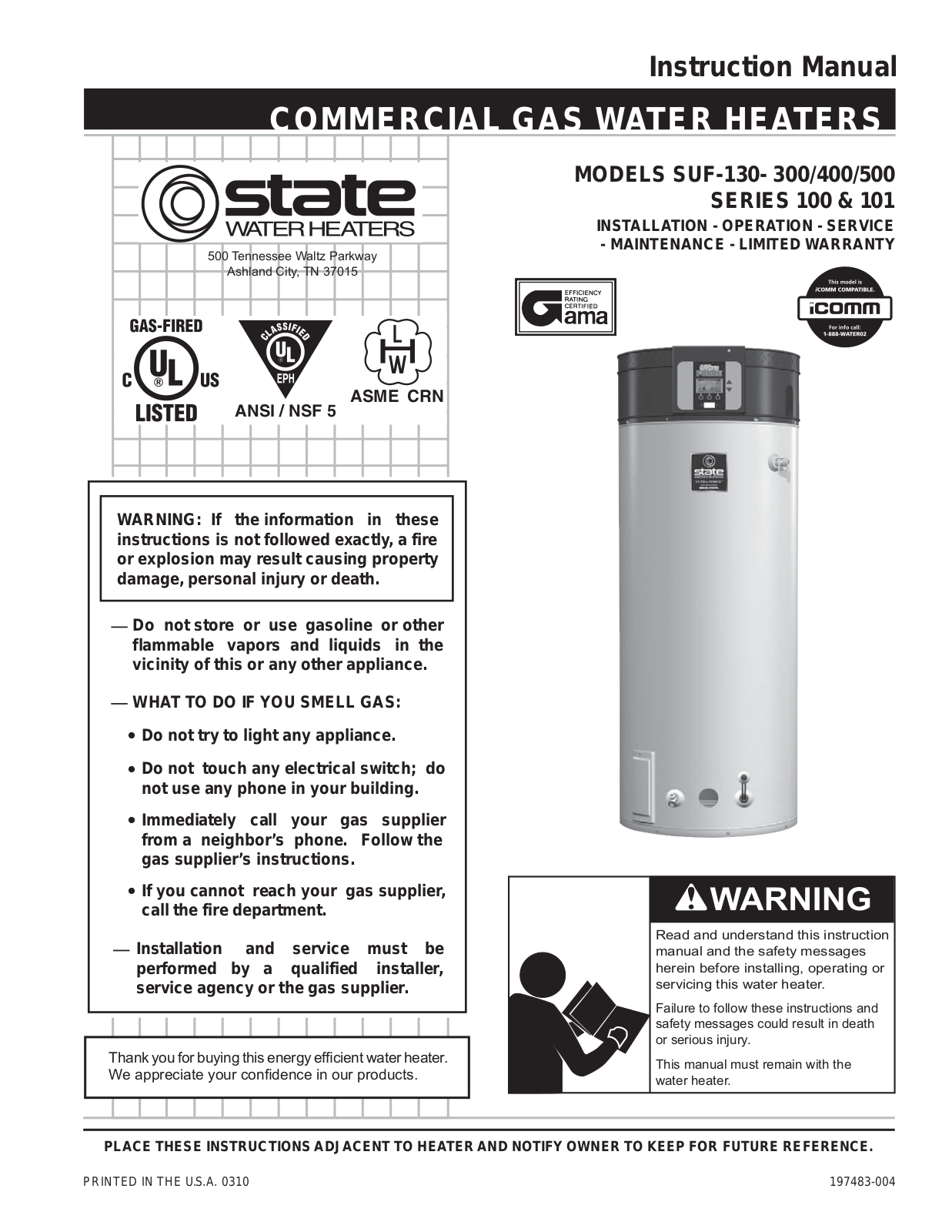 State SUF 130-500 Installation  Manual