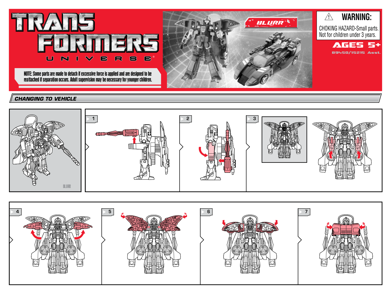 HASBRO Transformers Universe Blurr User Manual