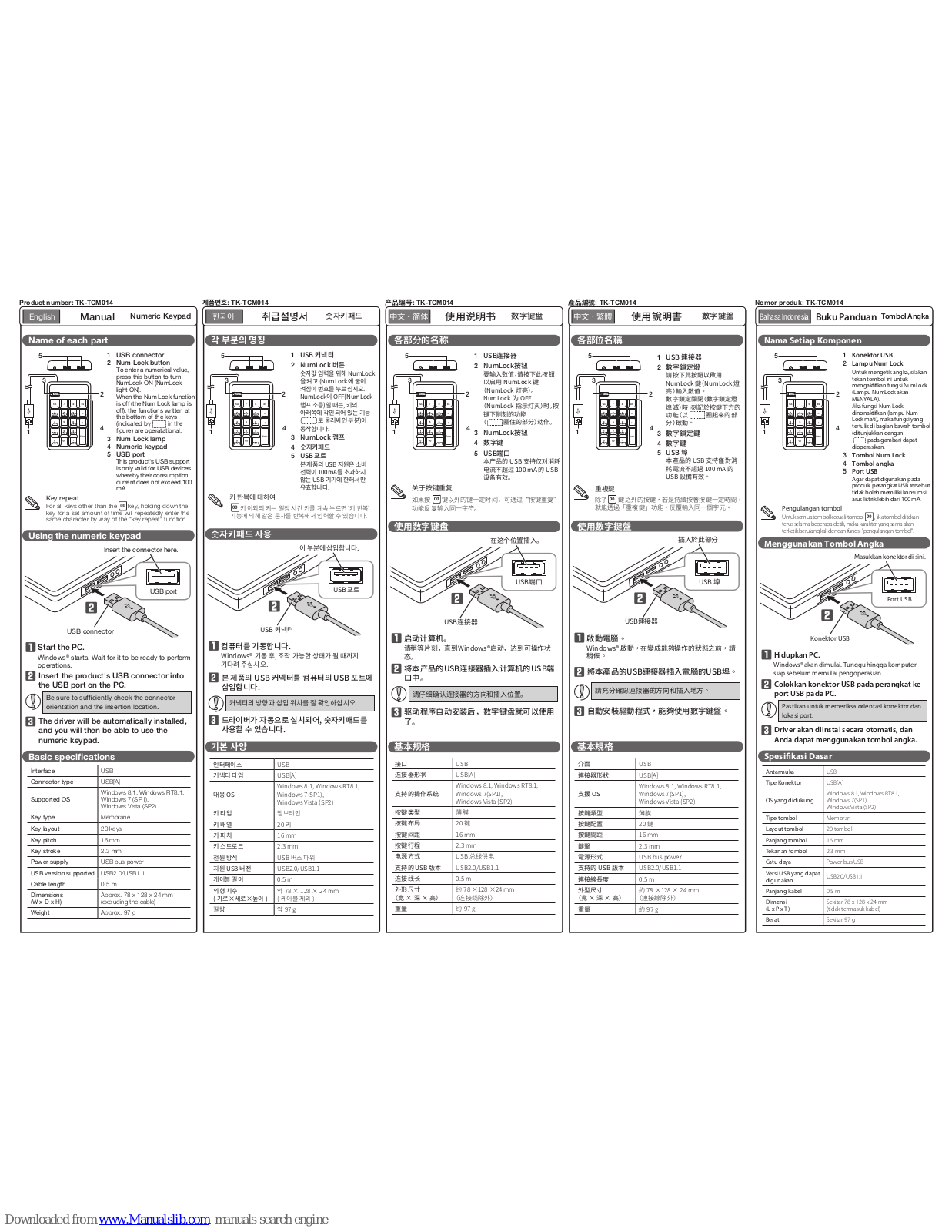 Elecom TK-TCM014 User Manual