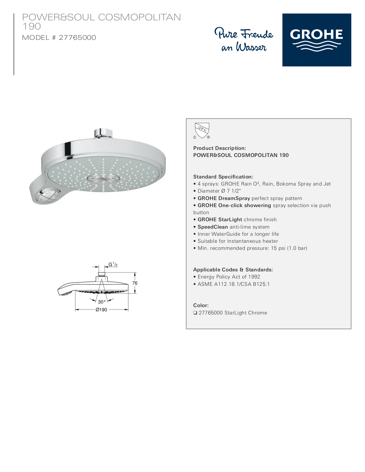 GROHE GRH4788 Specifications - ManualMachine.com