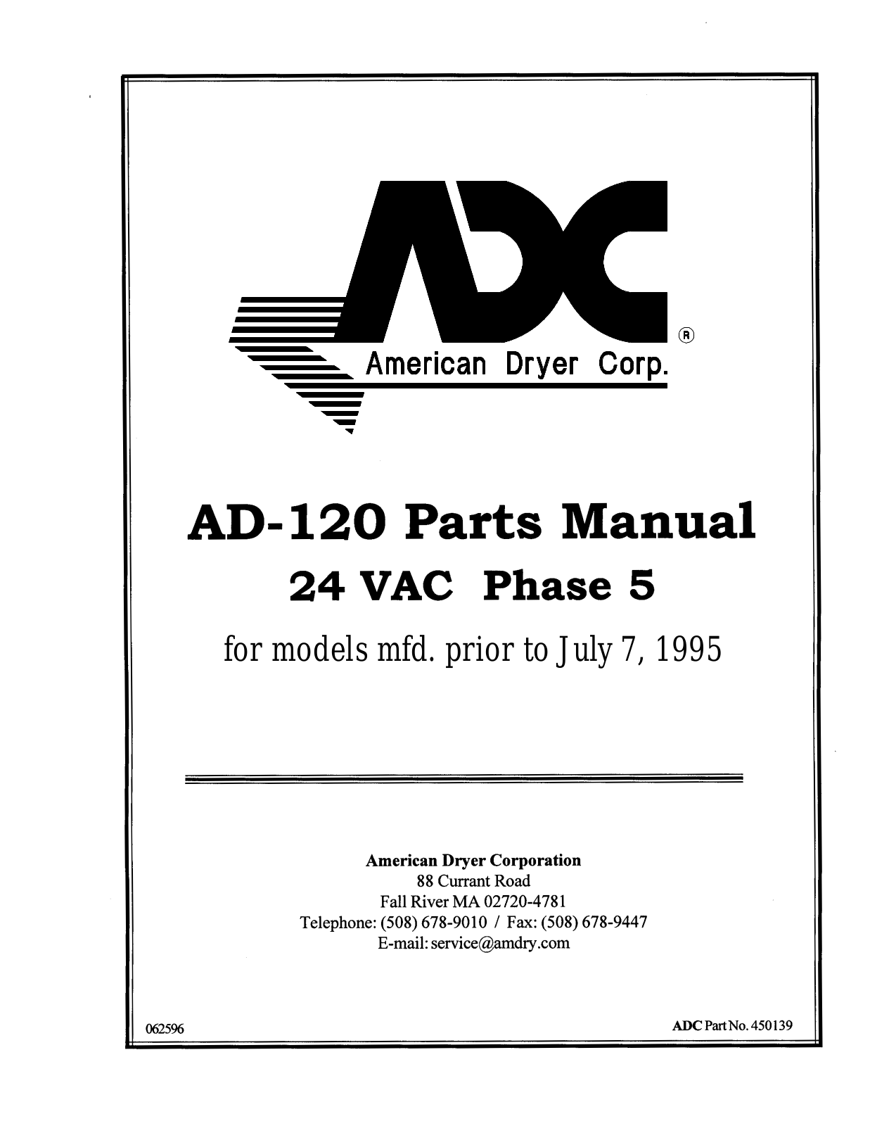 American Dryer AD-120 Parts Diagram