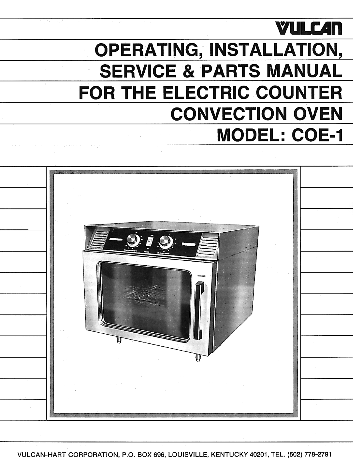 Vulcan Hart COE-1 Service Manual