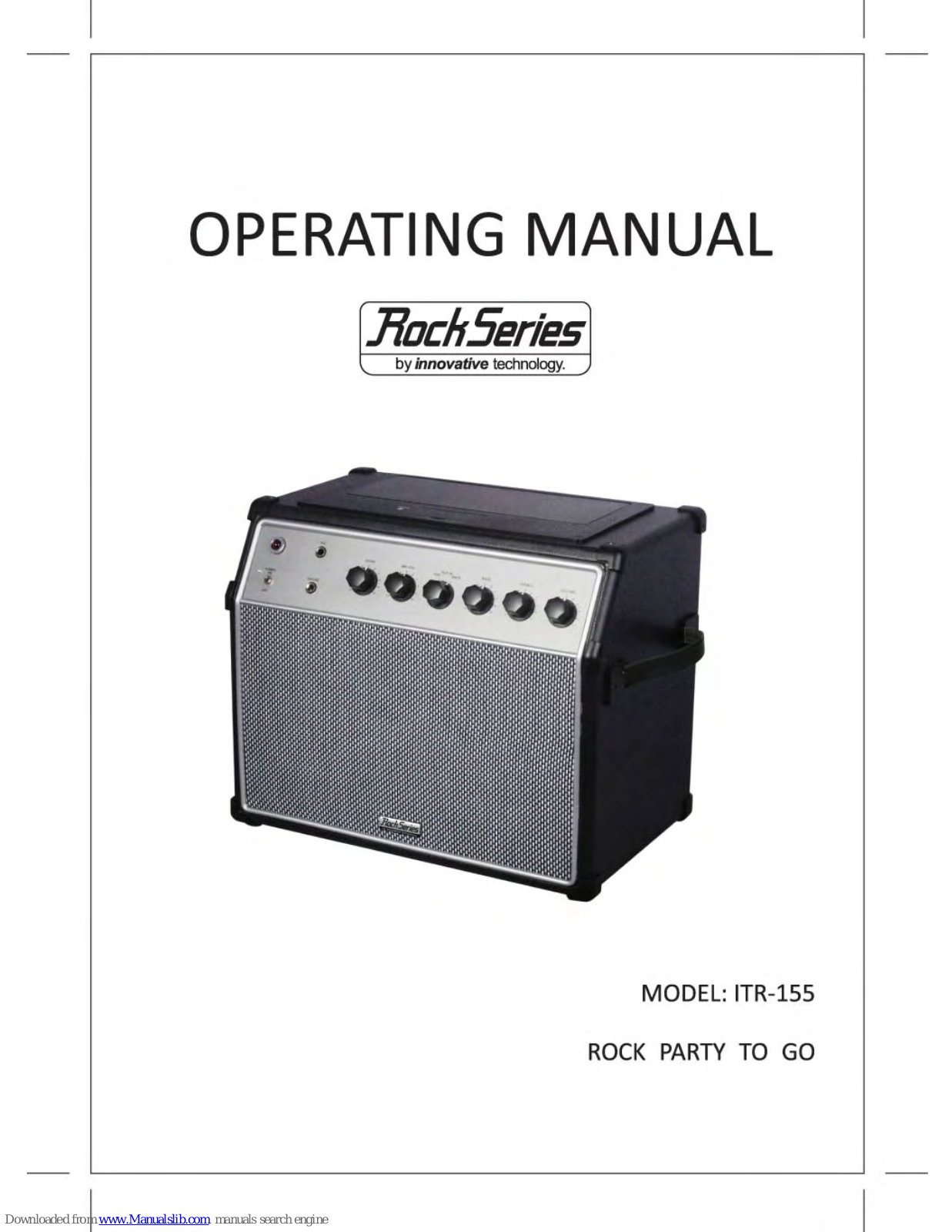 Innovative Technology ITR-155 Operating Manual - ManualMachine.com