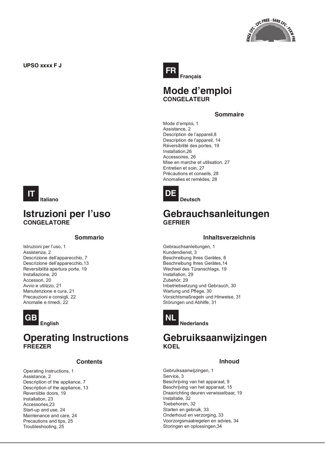 HOTPOINT/ARISTON UPSO 1721 F J User Manual