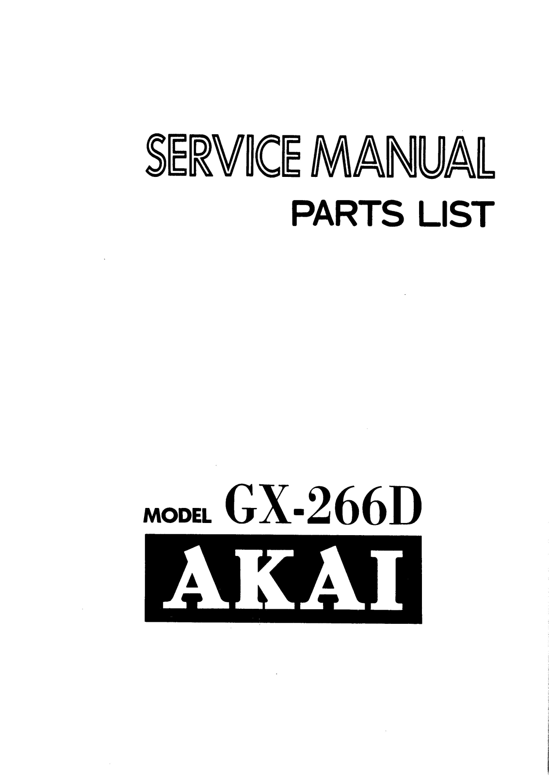 Akai GX-266-D Service manual