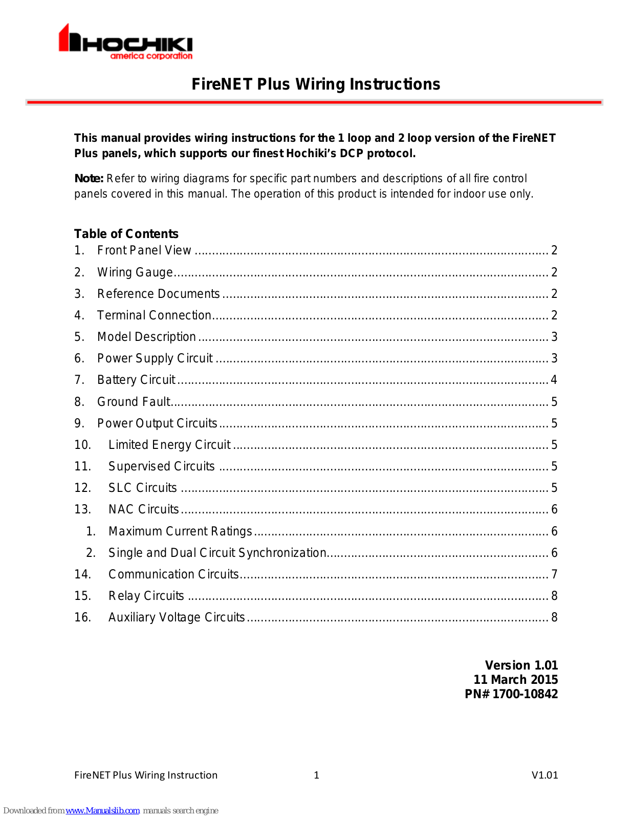 Hochiki FireNET Plus Wiring Instructions