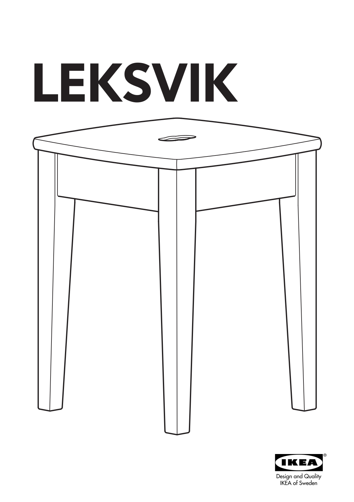 IKEA LEKSVIK CHILDS STOOL Assembly Instruction
