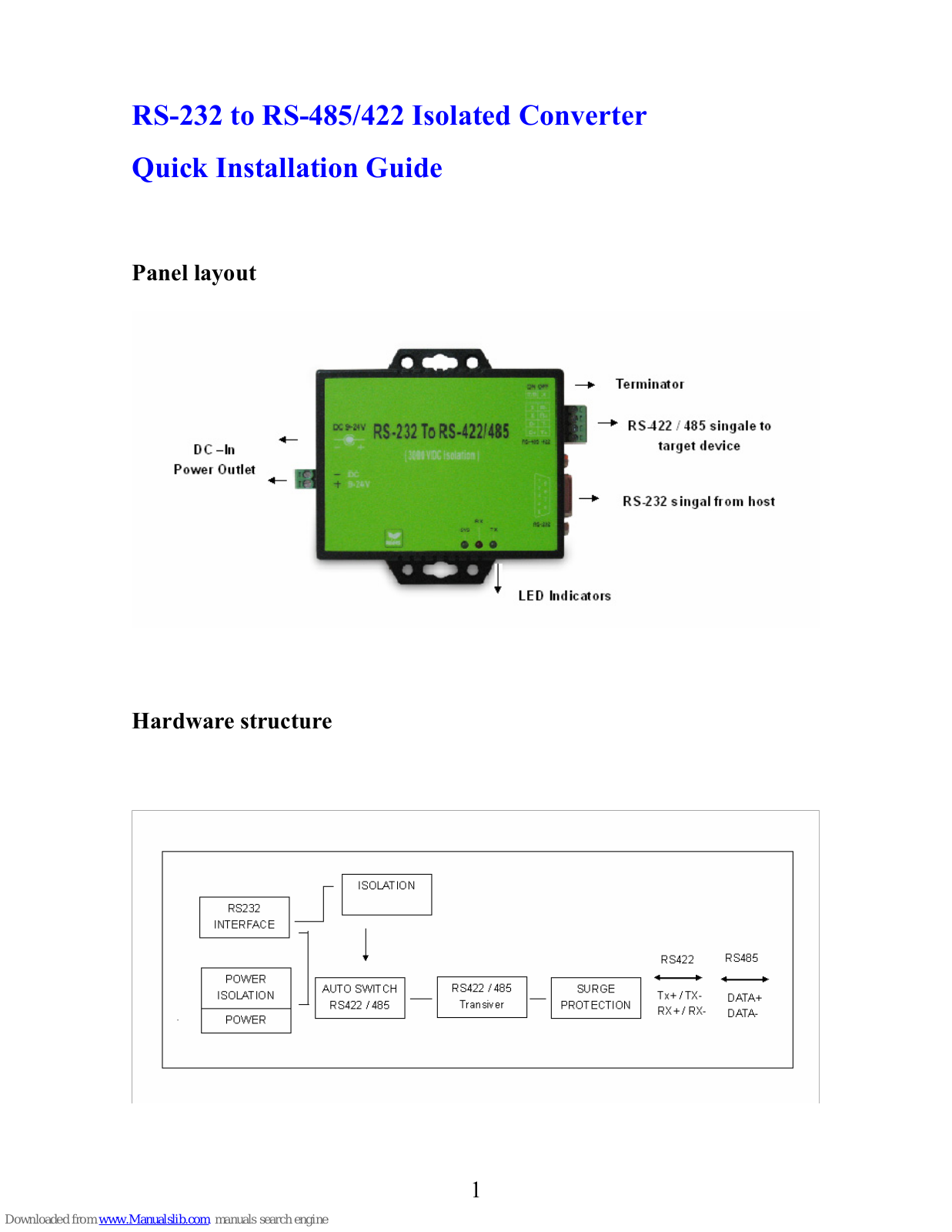 Quatech SS-CVT-500I Quick Installation Manual