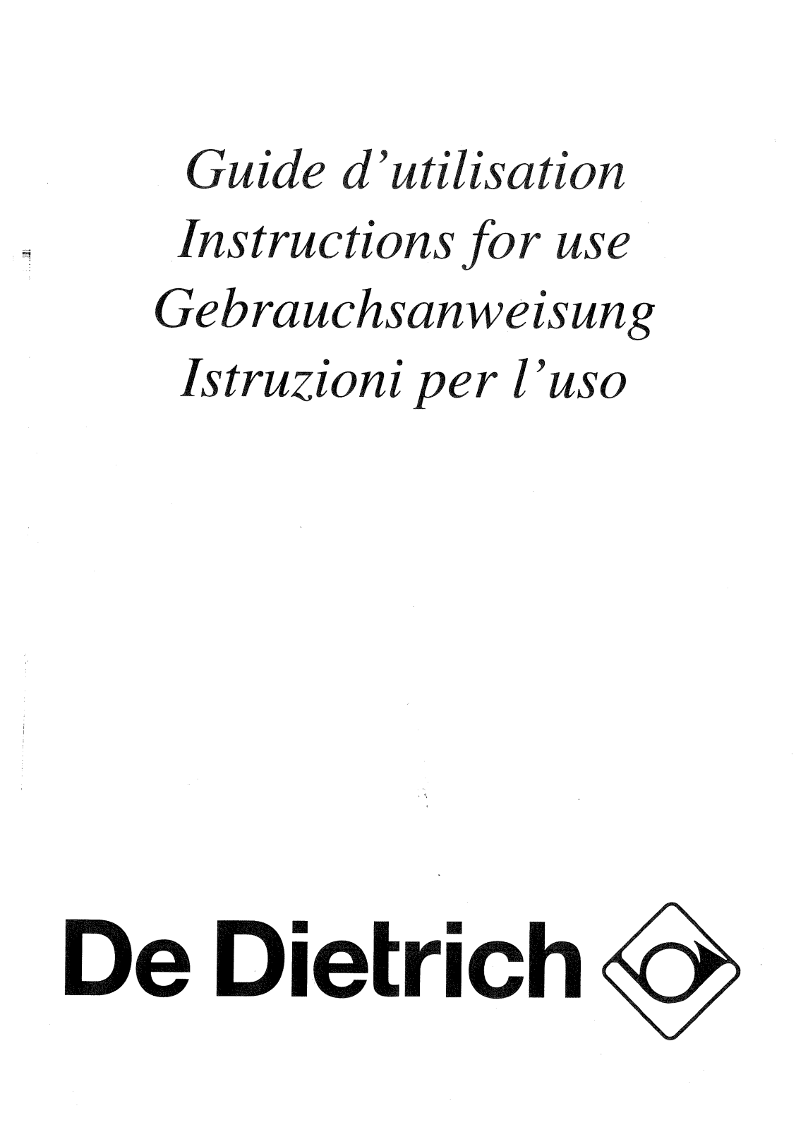 De dietrich HM2895E1 User Manual