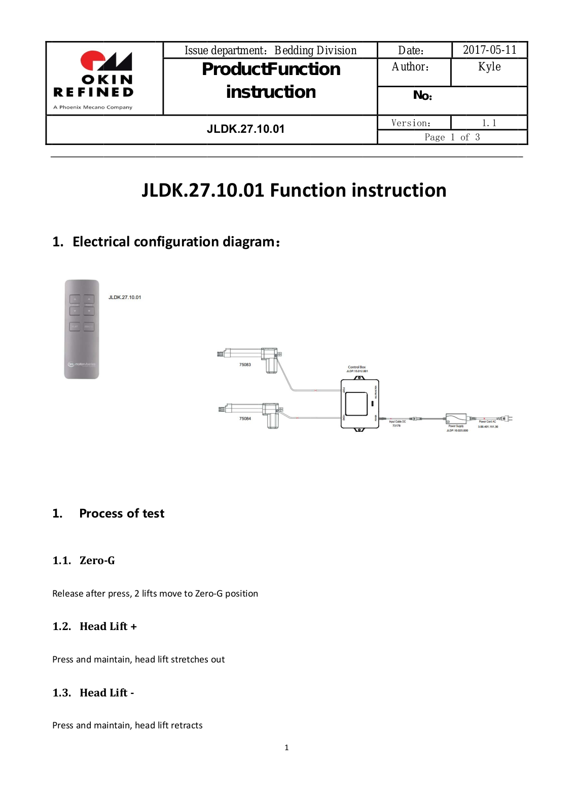 OKIN Refined Electric Technology RF258GA Users manual