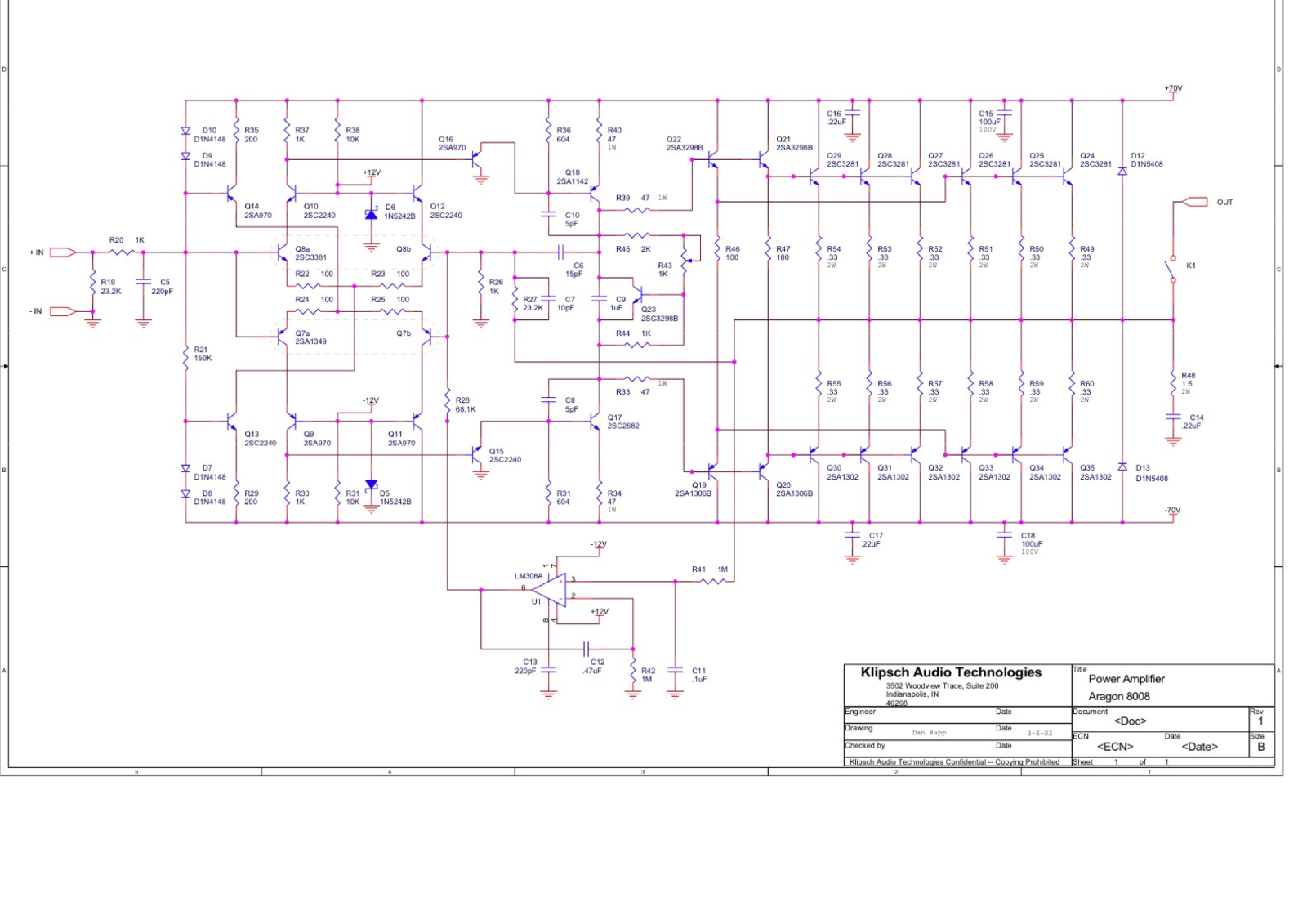 Klipsch 8008, Aragon8008 Schematic - ManualMachine.com