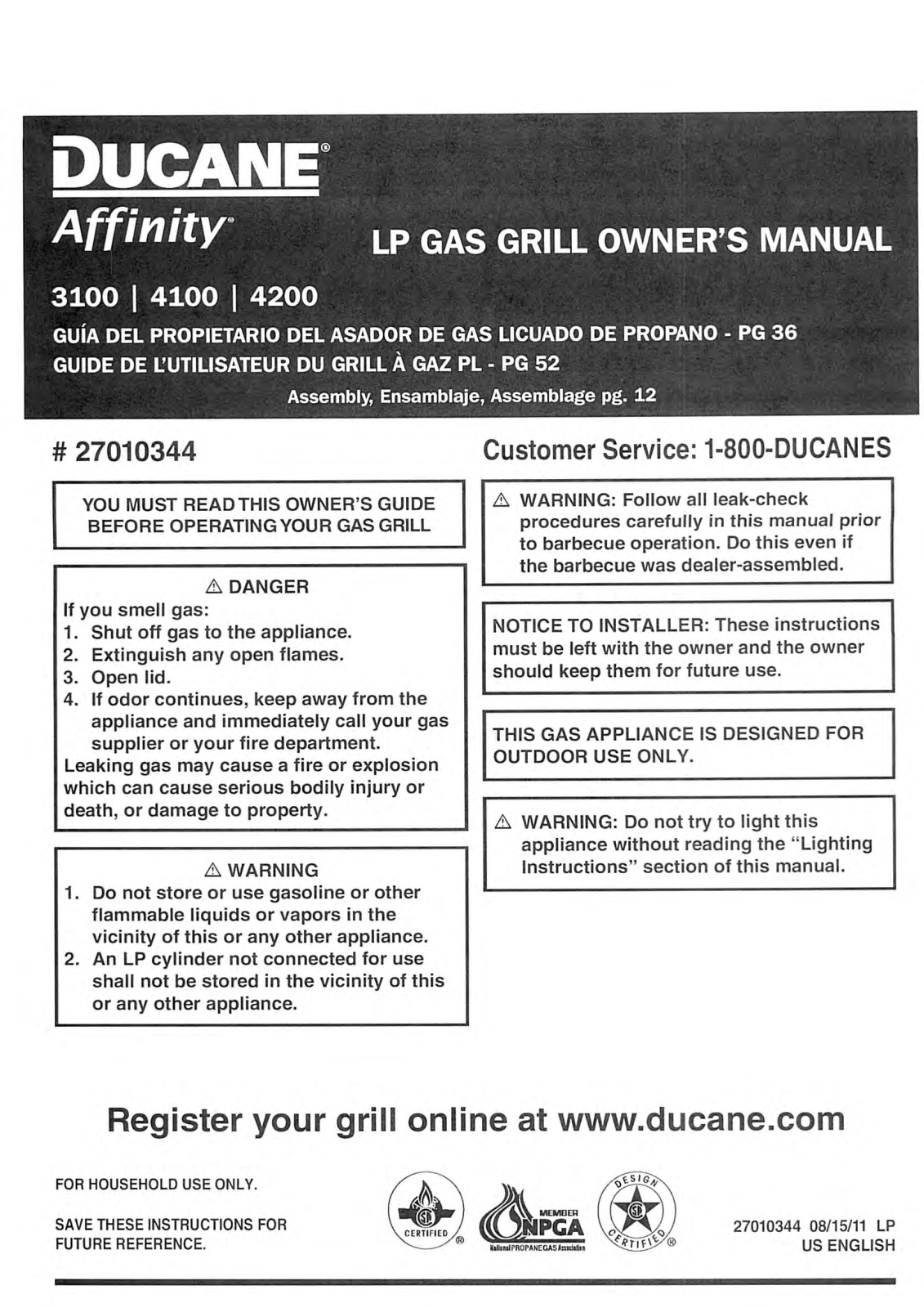 Ducane 31741101 User Manual