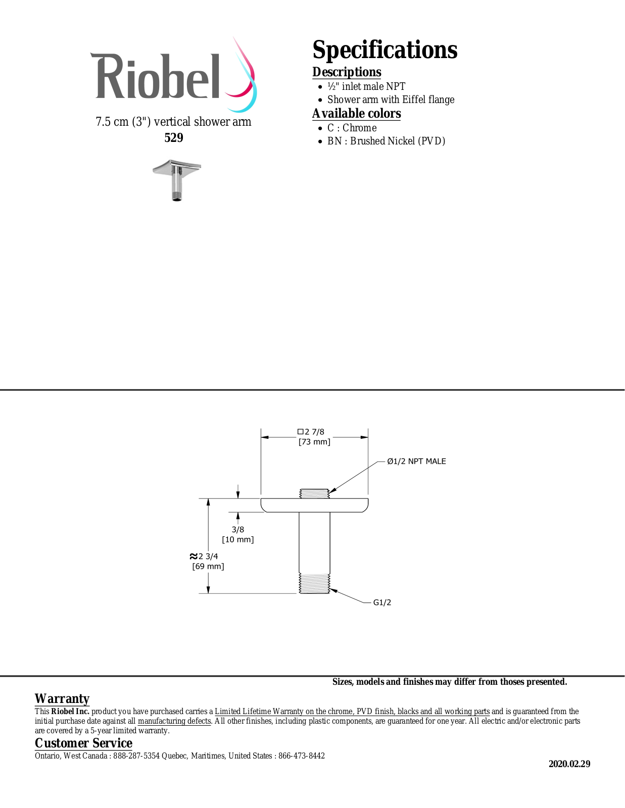 Riobel 529BN Specifications - ManualMachine.com