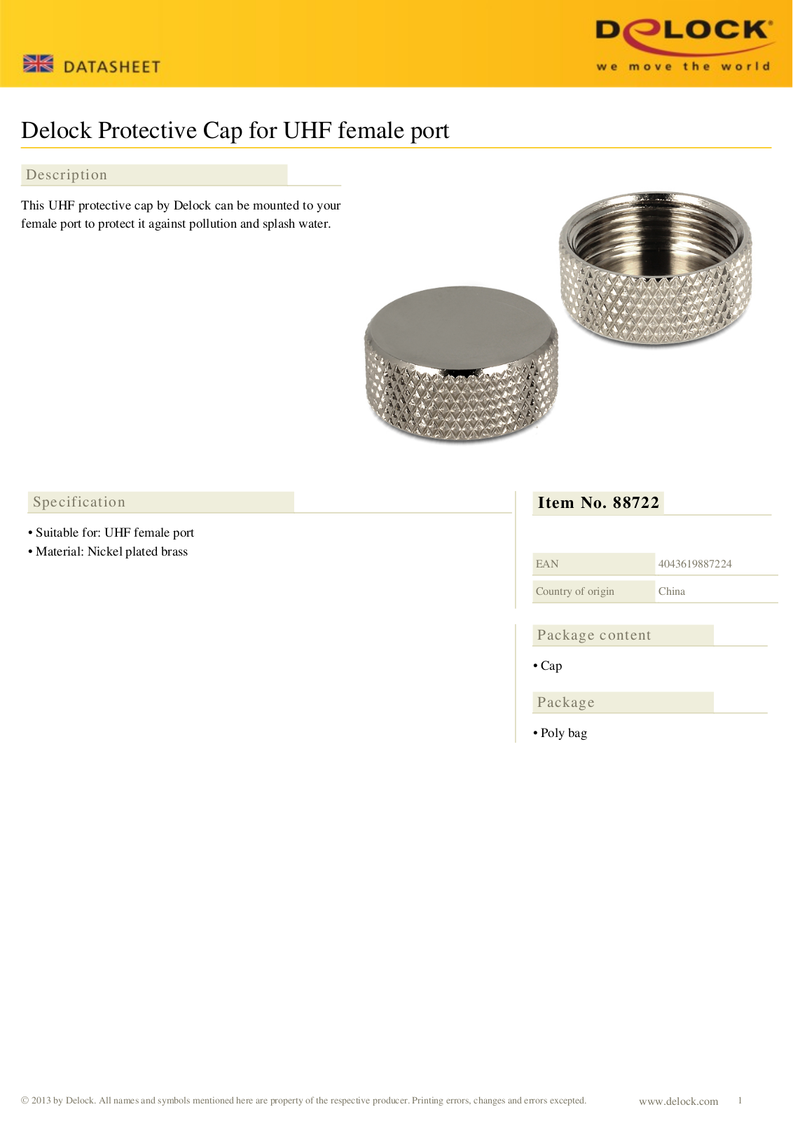 DeLOCK 88722 User Manual