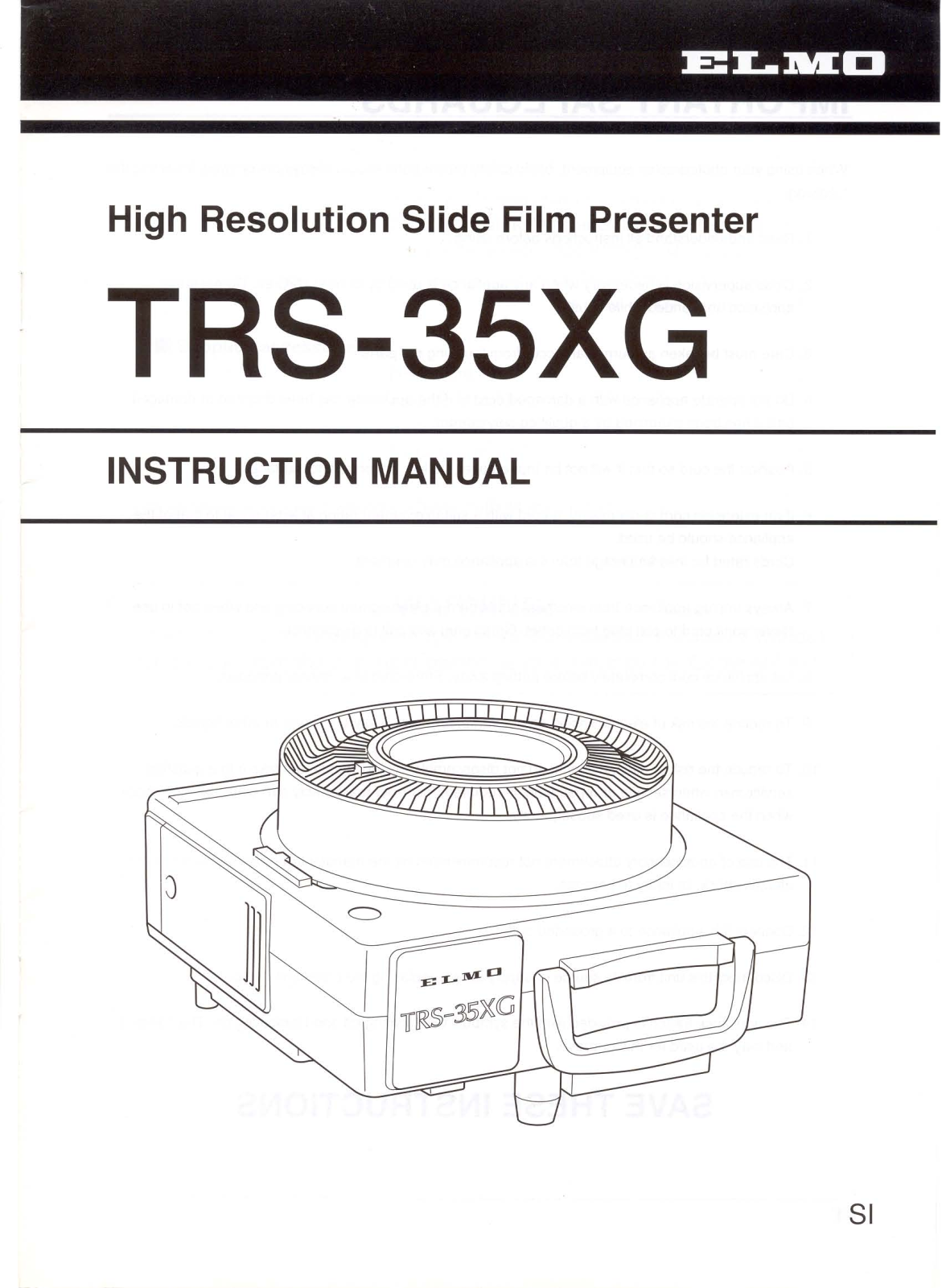 ELMO TRS-35XG User's Manual