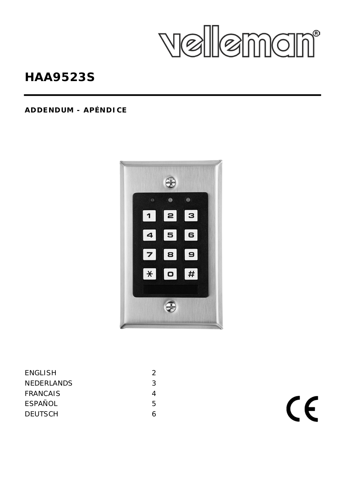 Velleman HAA9523S User Manual