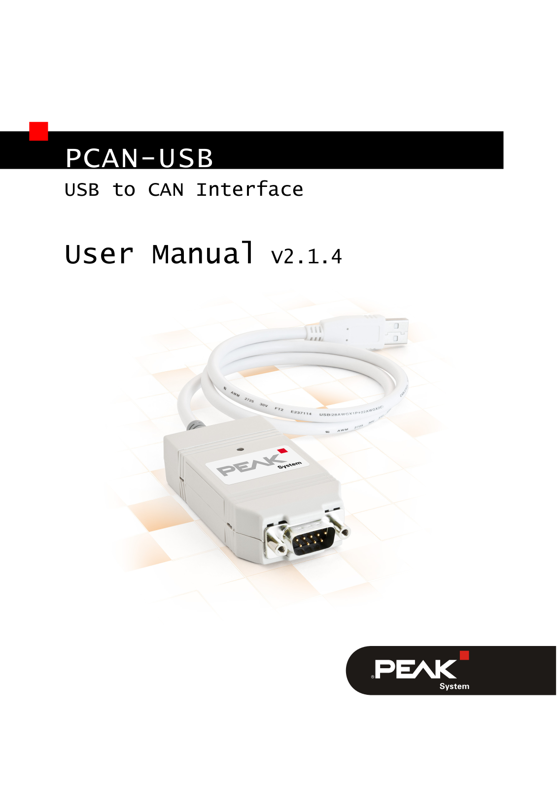 Peak USB to CAN Interface, IPEH-002021, IPEH-002022 User Manual