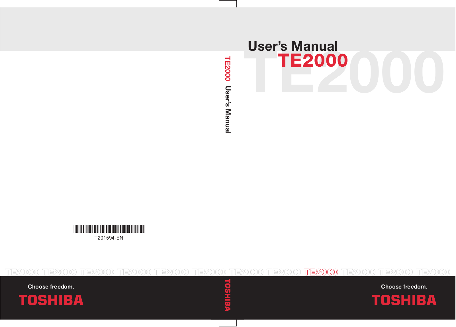 Toshiba TE2000 User Manual