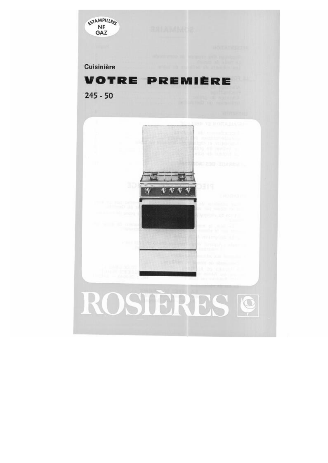 ROSIERES 245-50 User Manual