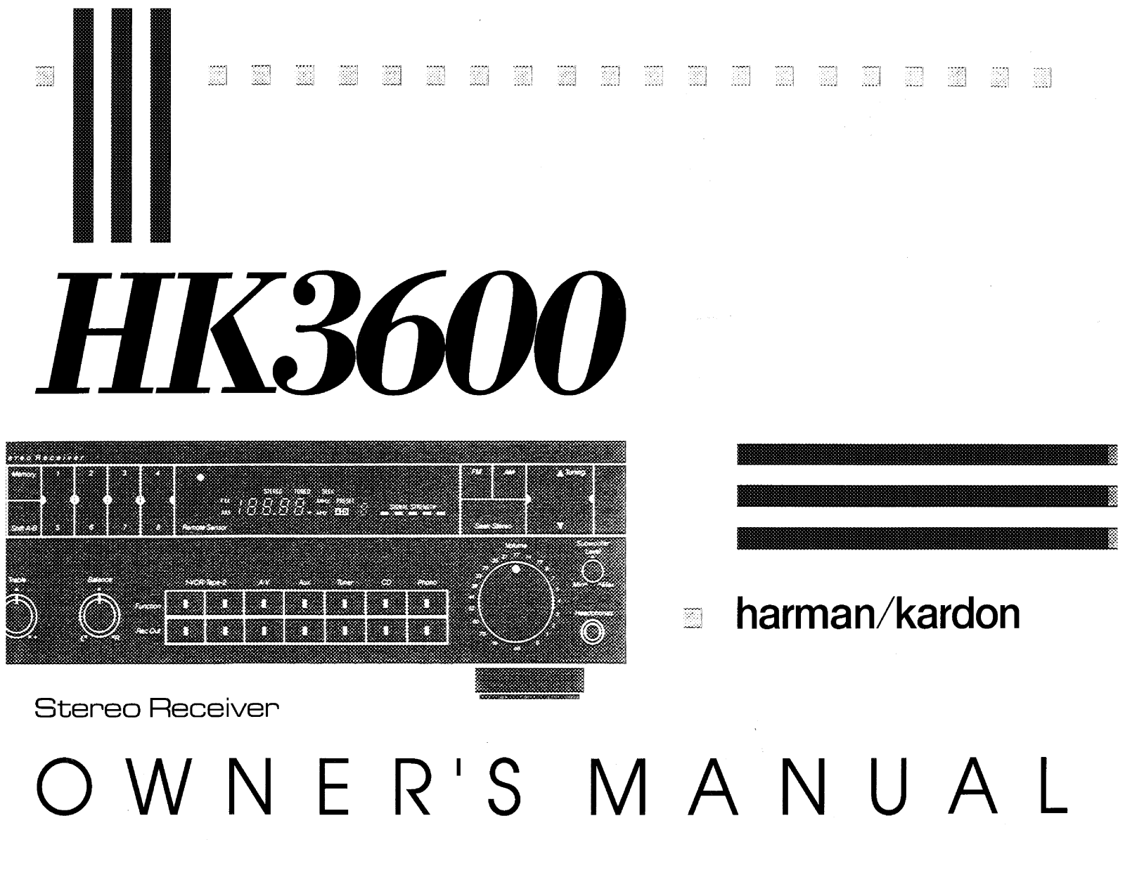 Harman kardon HK3600 User Manual