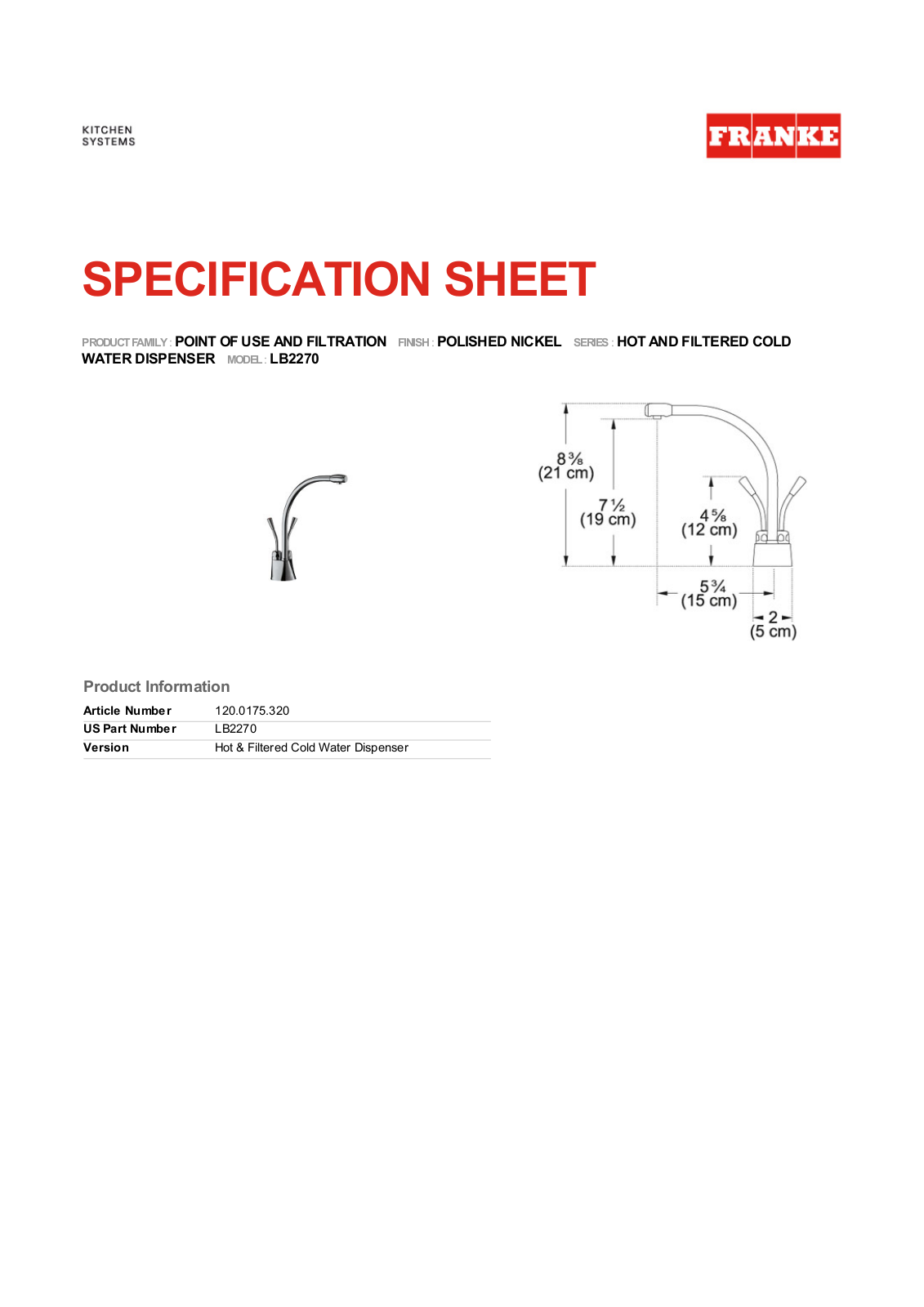 Franke Foodservice LB2270 User Manual