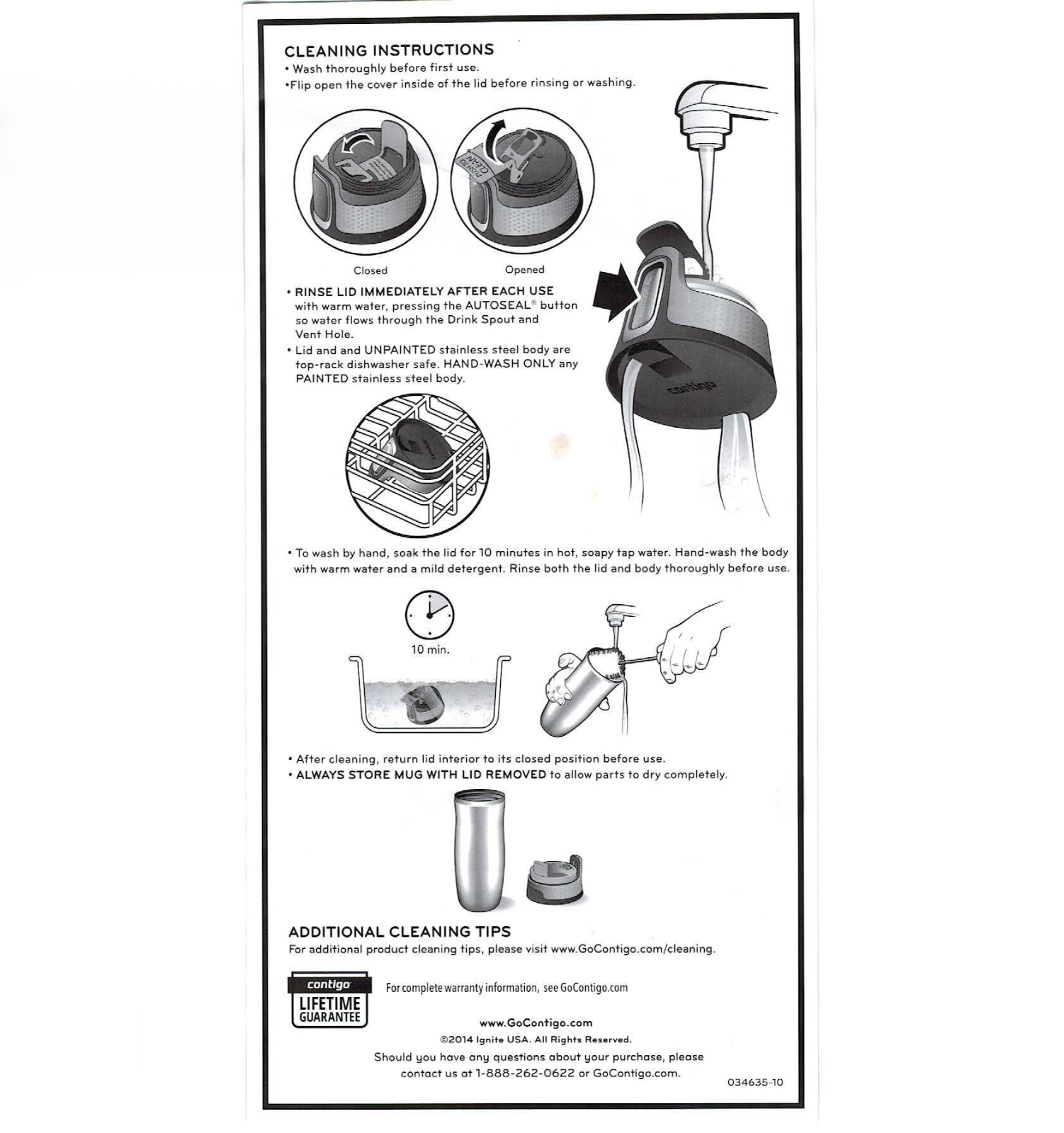 Contigo Autoseal Travel Mug User Manual