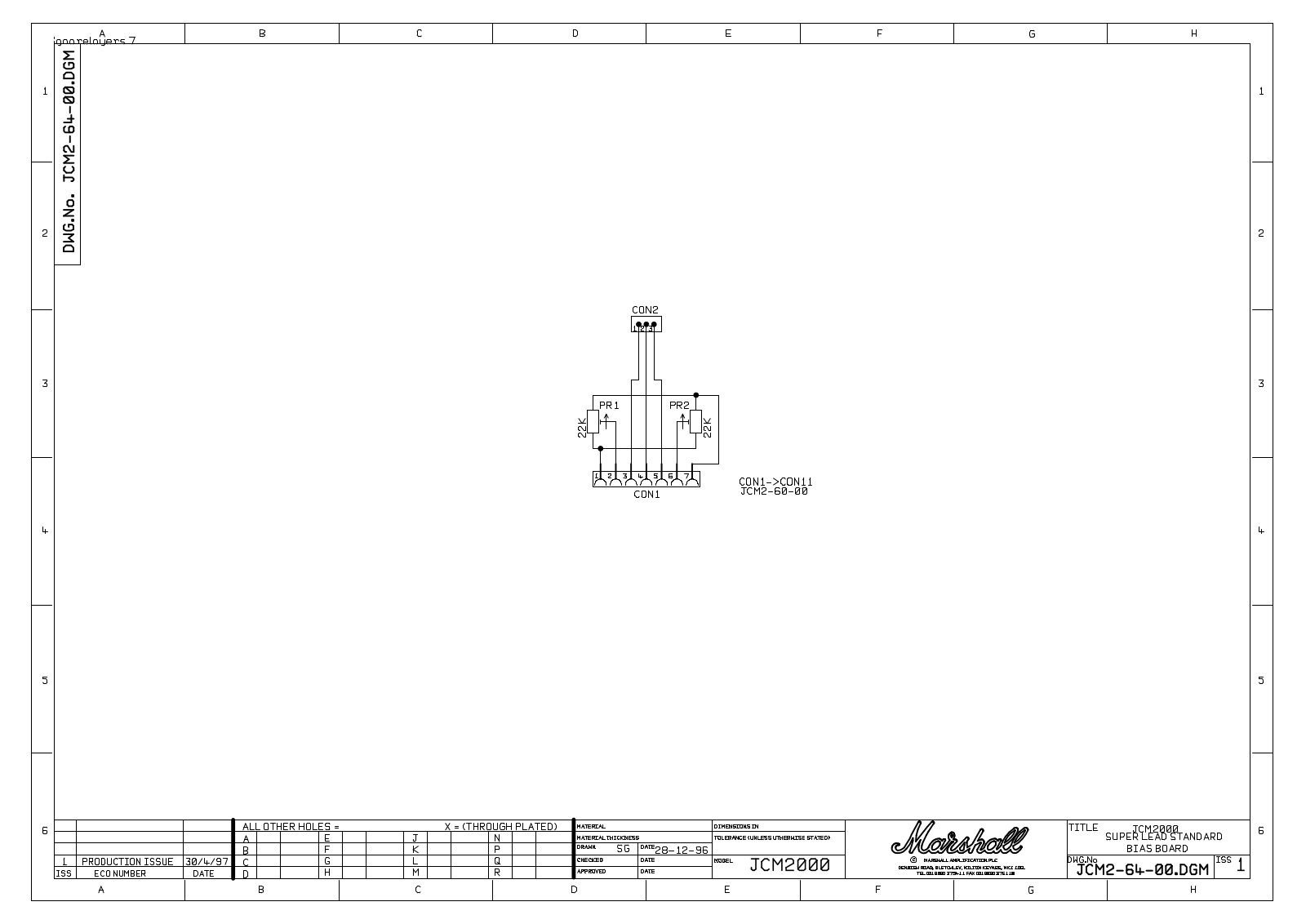 Marshall DLS50-DL50-64-00, DLS10-JCM2-64-00 Schematic