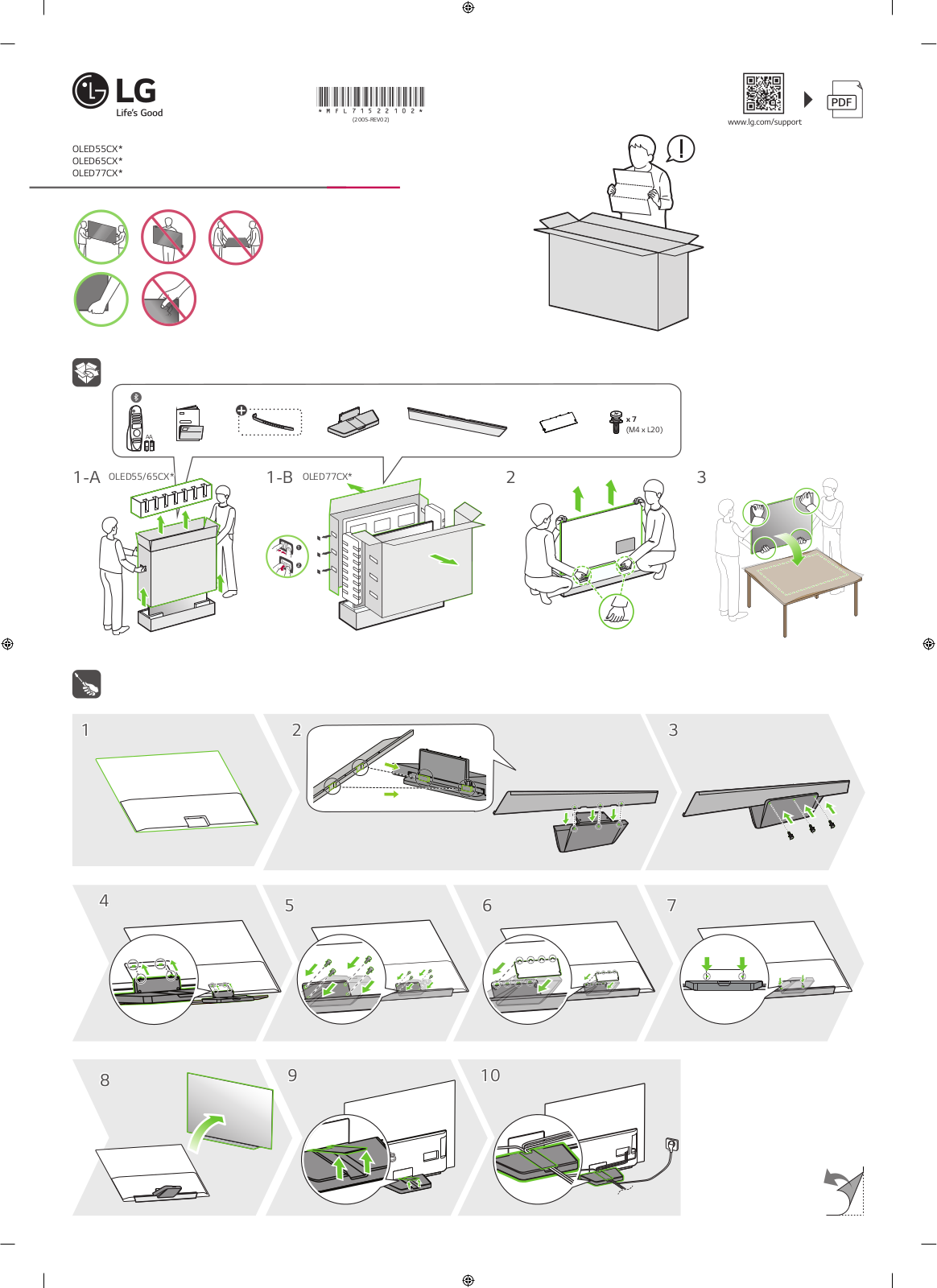 LG OLED55CX5LB Quick Start Guide